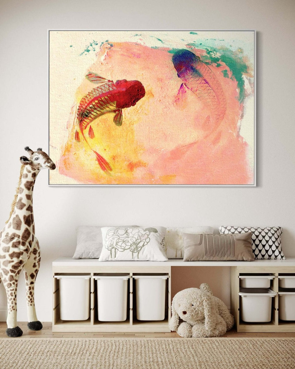 Koi Pond Dream: An Abstract Animal Art for Modern Nursery Decor