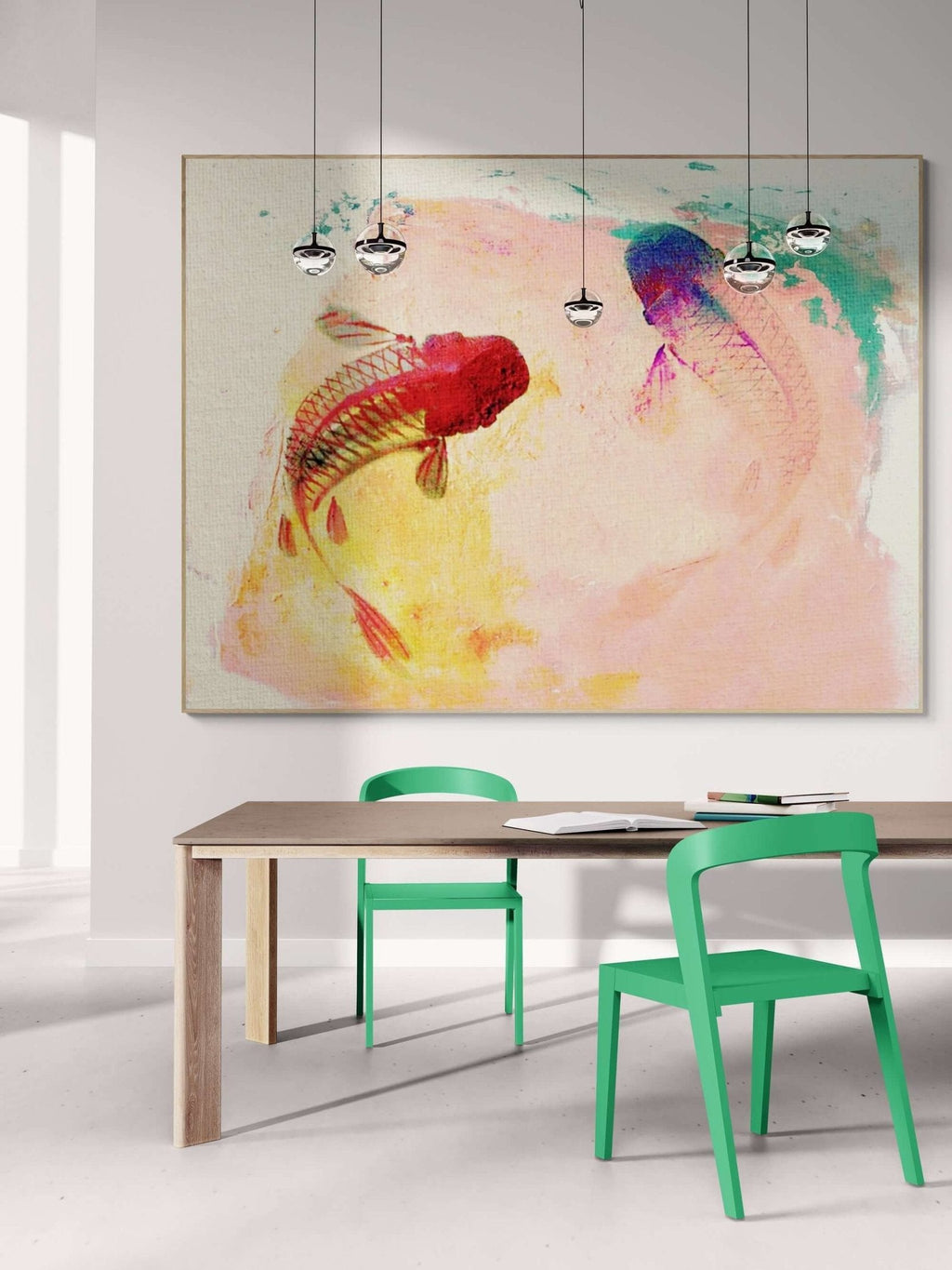 Koi Pond Dream: An Abstract Animal Art for Modern Nursery Decor