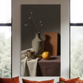 Golden Orange: A Modern Still Life of Fruit Paintings for Kitchen Decor