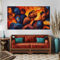 Soulful Gathering: An Abstract Art of People for Living Room Decor