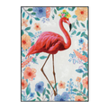 Floral Grace Flamingo Painting #H0059