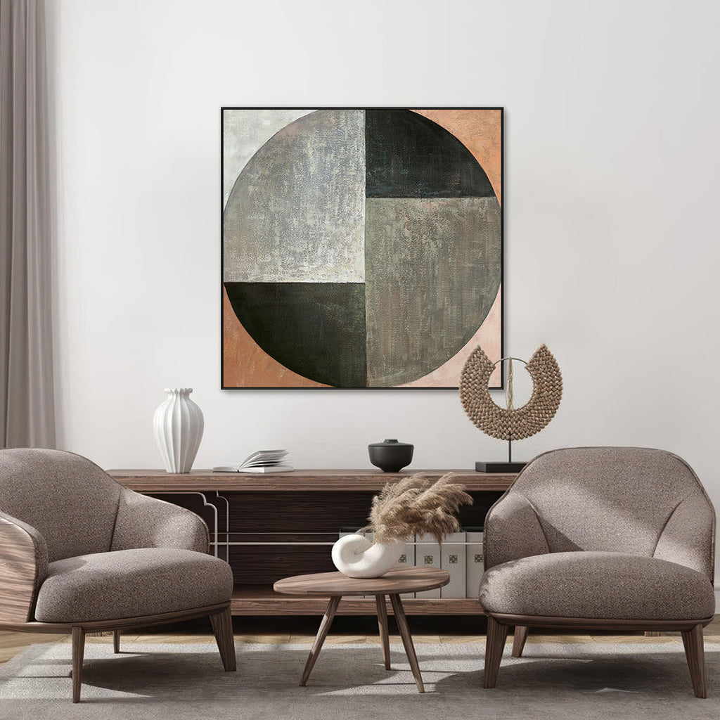 Eclipse Form Geometric Abstract Painting #H0359
