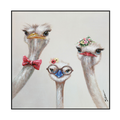 Quirky Ostrich Trio Portrait Painting #H0592