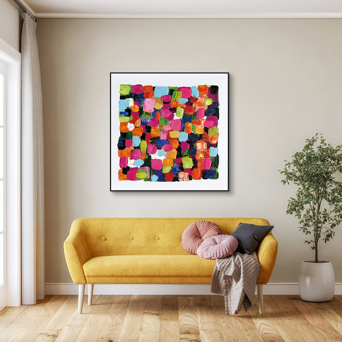 Chromatic Pulse Color Block Abstract Painting #H0922