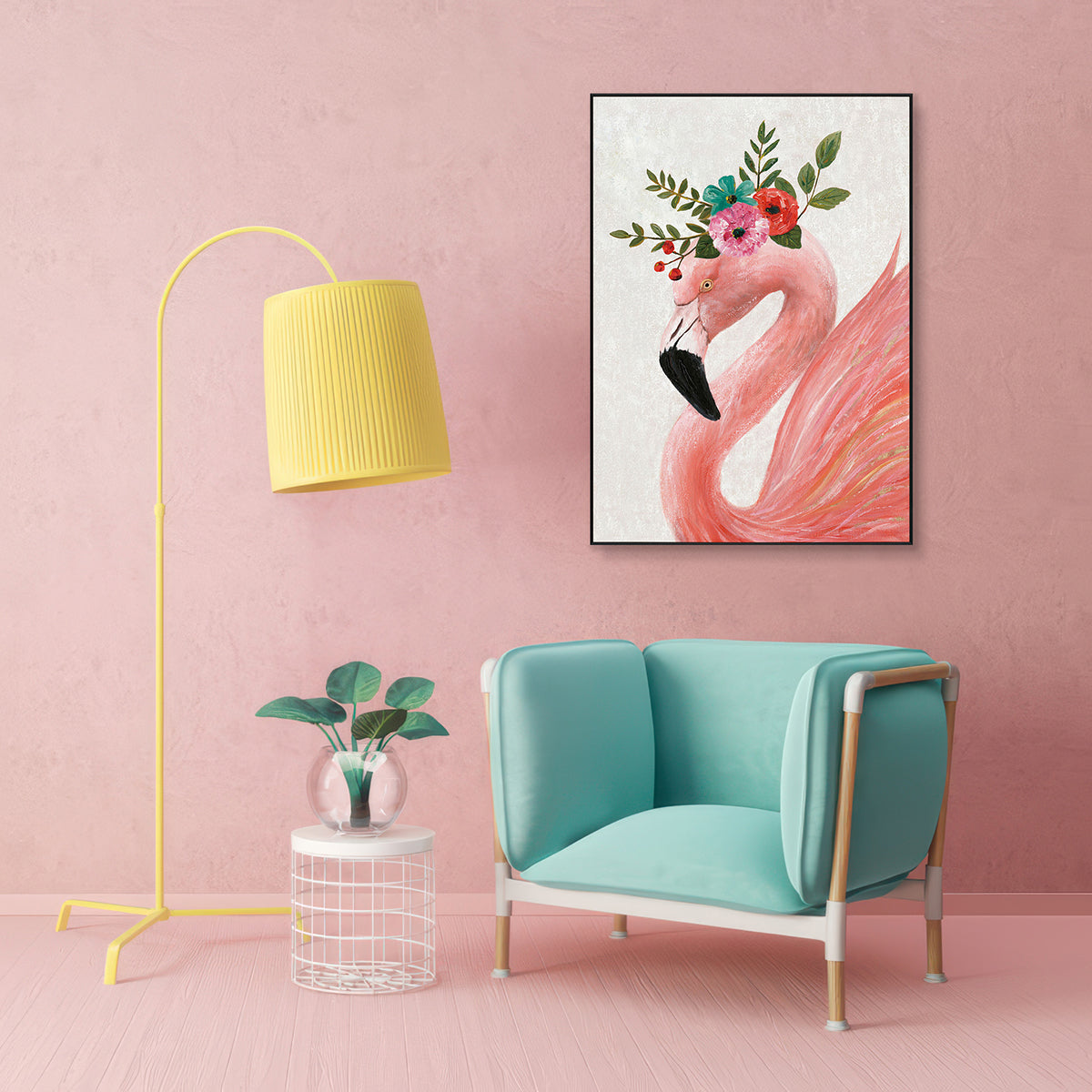 Blush Charm Flamingo Painting #H3650