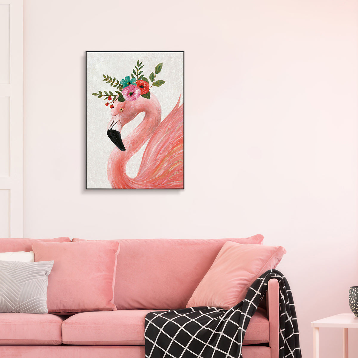 Blush Charm Flamingo Painting #H3650