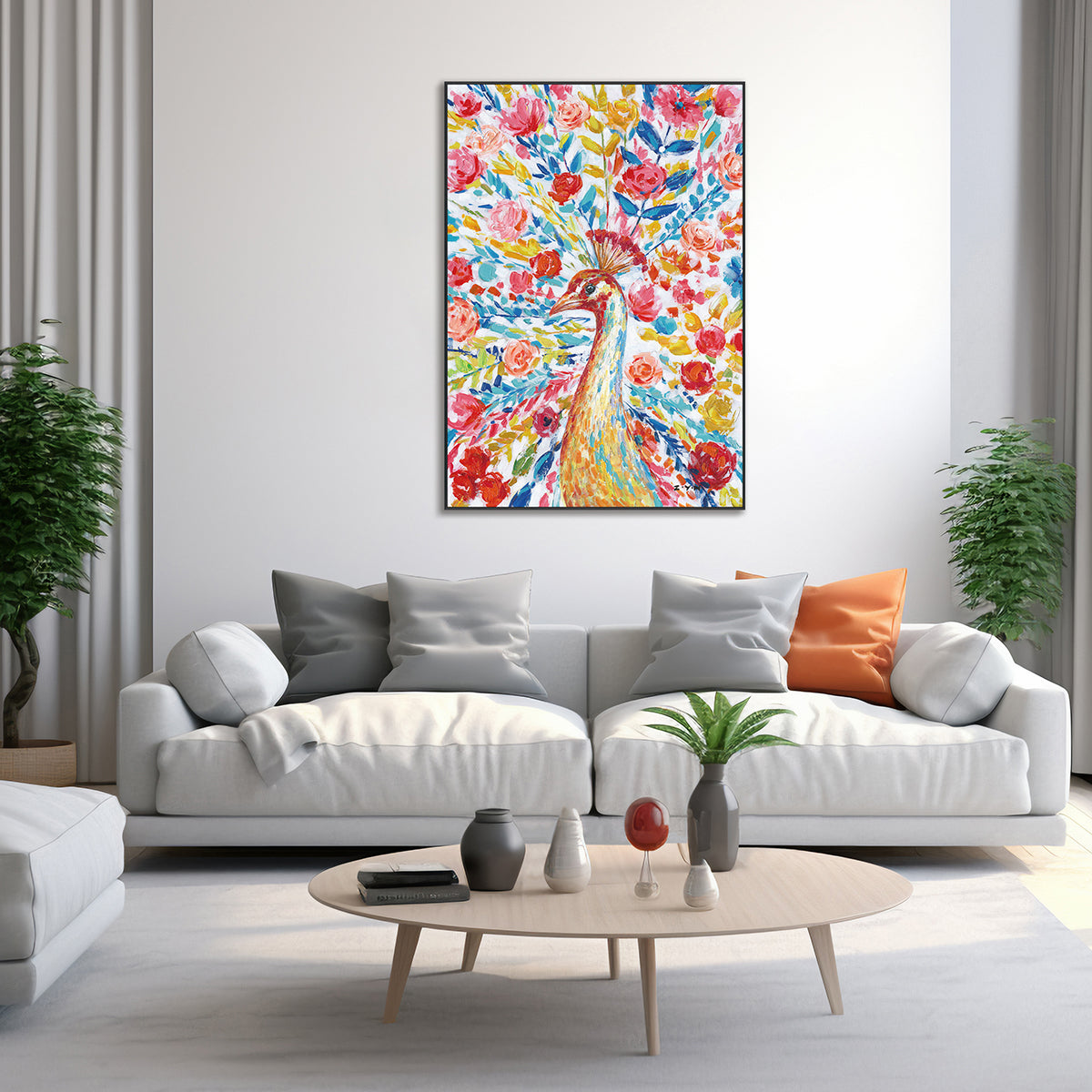 Radiant Grace Peacock Painting #H8113H