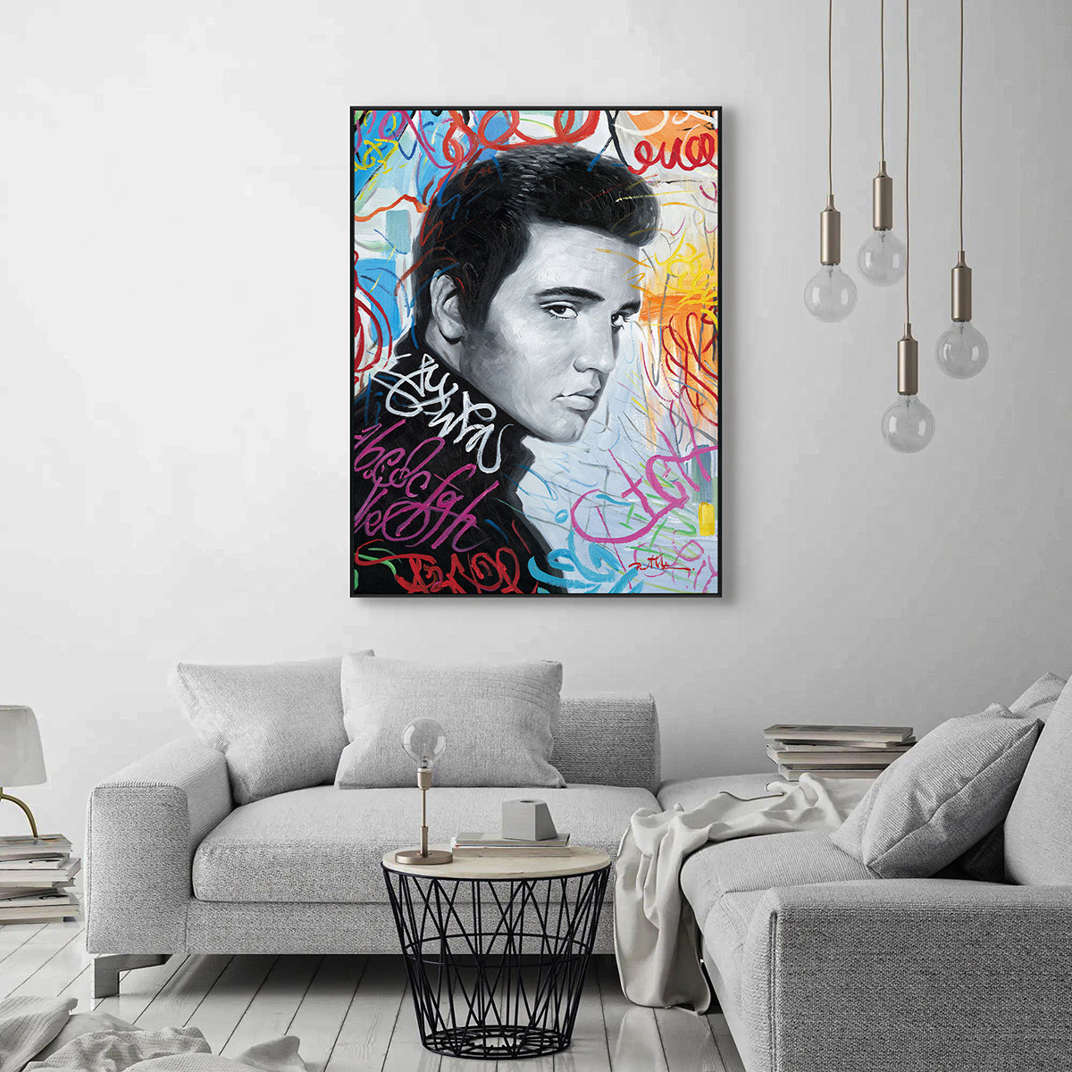 Graffiti Legend Black & White Portrait Painting #I0222