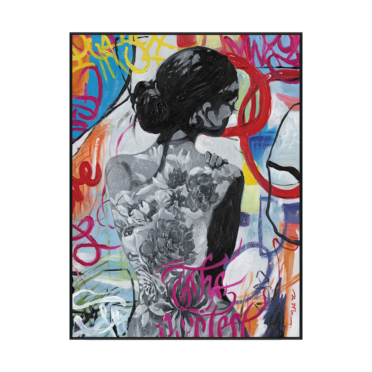 Tattoo Muse Graffiti Back Portrait Painting #I0224