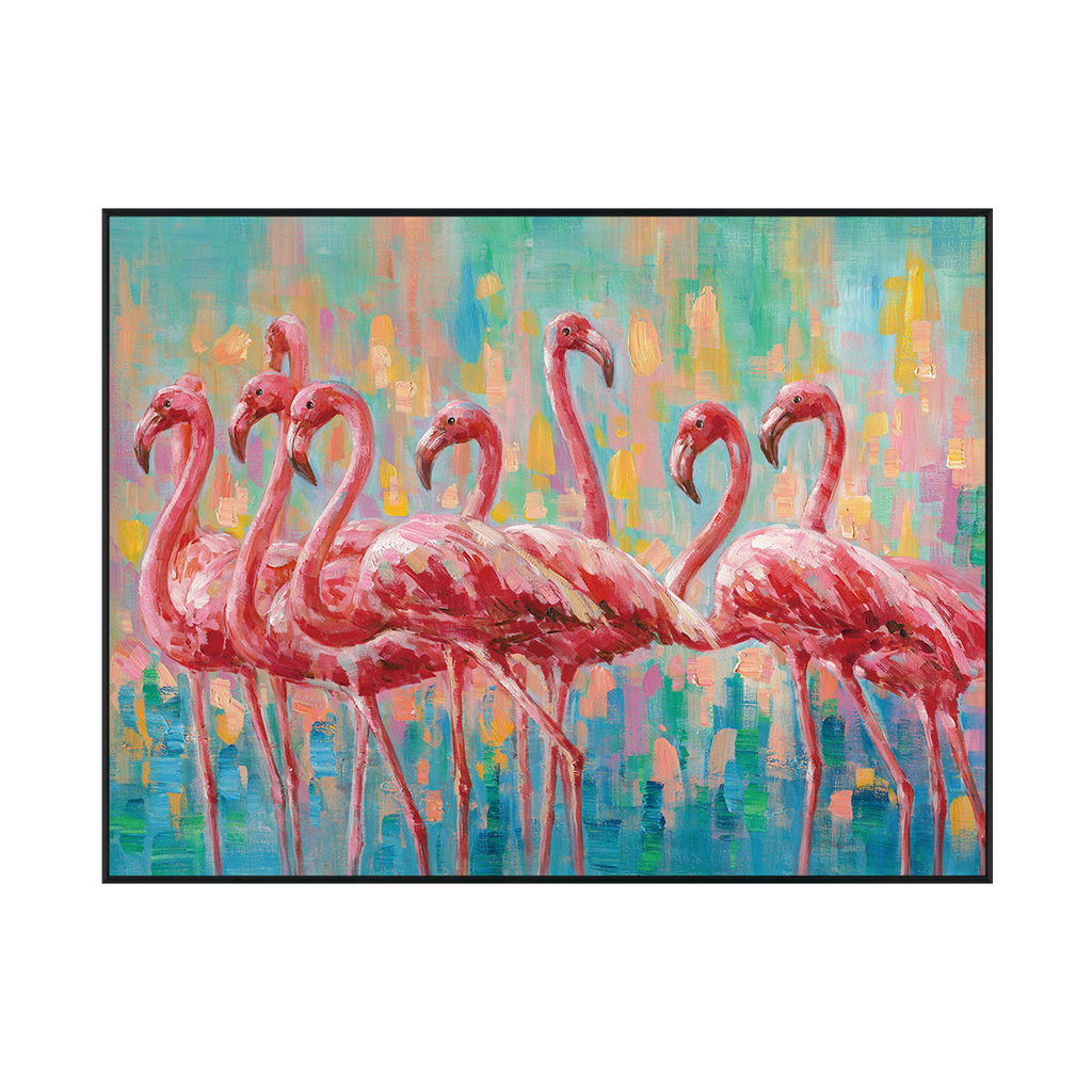 Flamingo Harmony Abstract Painting #I0506