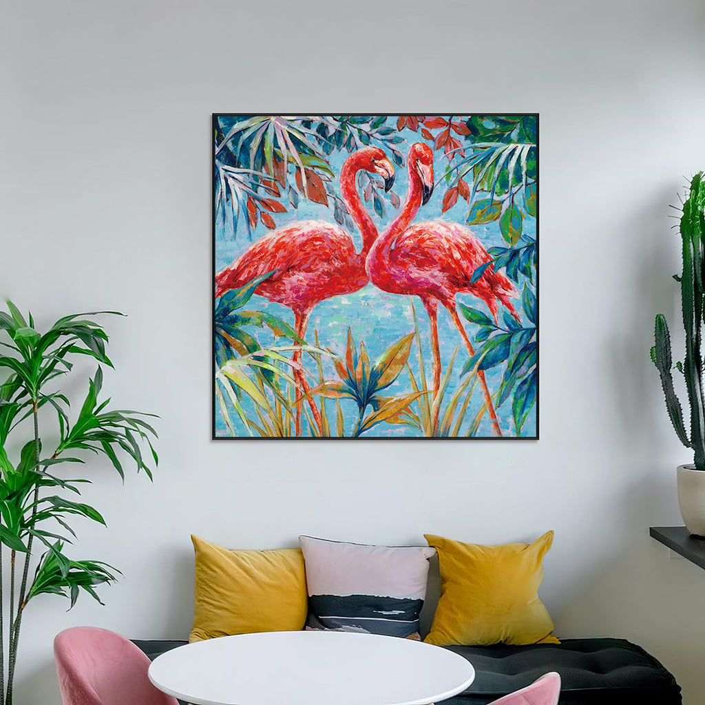 Tropical Flamingo Lovers Painting #I0573I