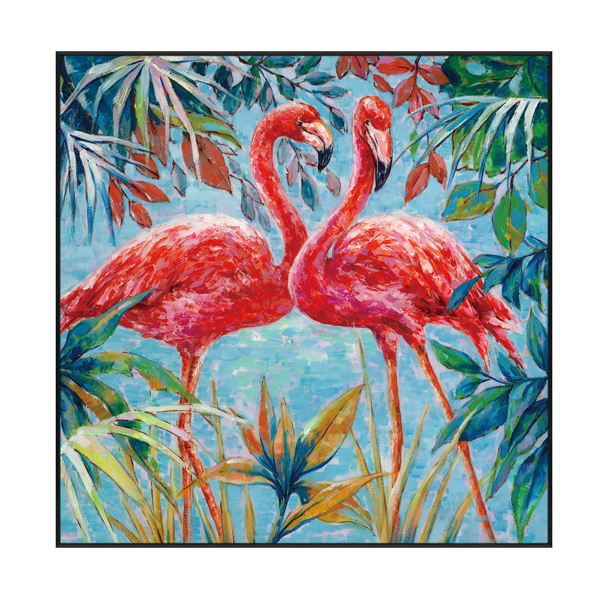 Tropical Flamingo Lovers Painting #I0573I