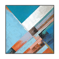 Aqua Intersection Geometric Abstract Painting #I1530