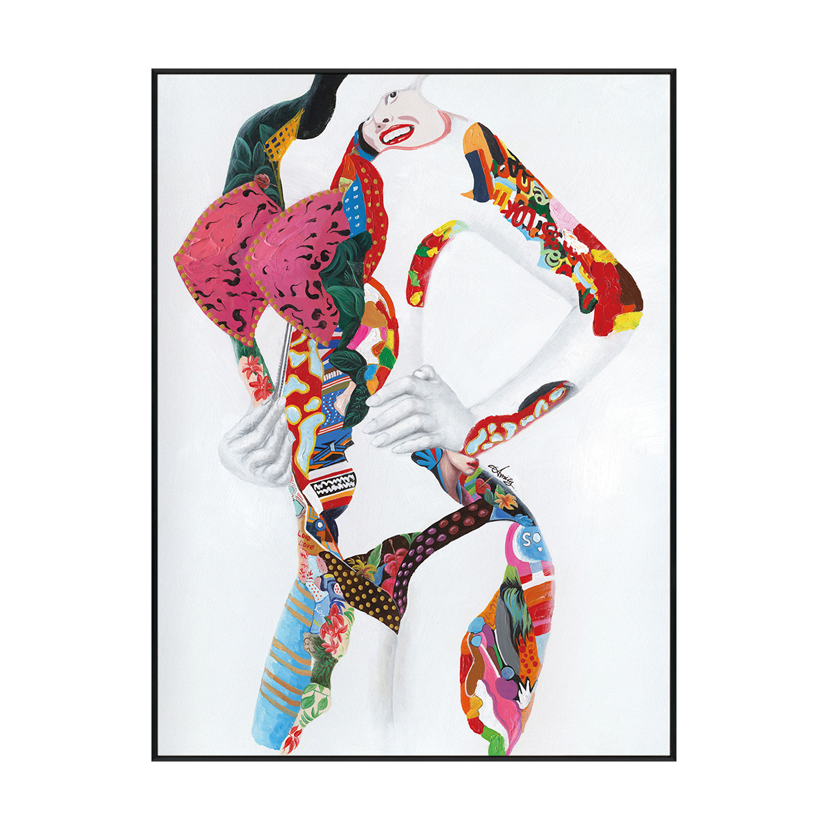 Fragmented Muse Colorful Abstract Body Painting #I1669