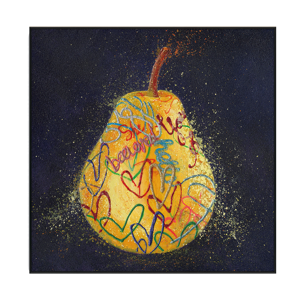 Graffiti Golden Pear Painting #I1679