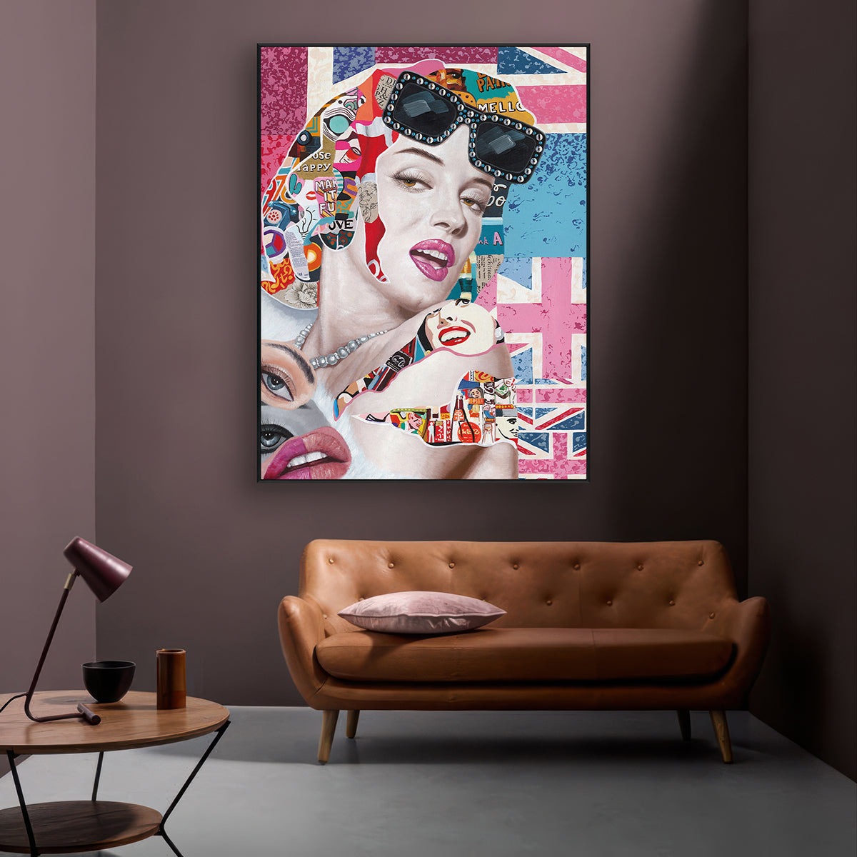 Pop Diva Union Jack Abstract Portrait Painting #I2020