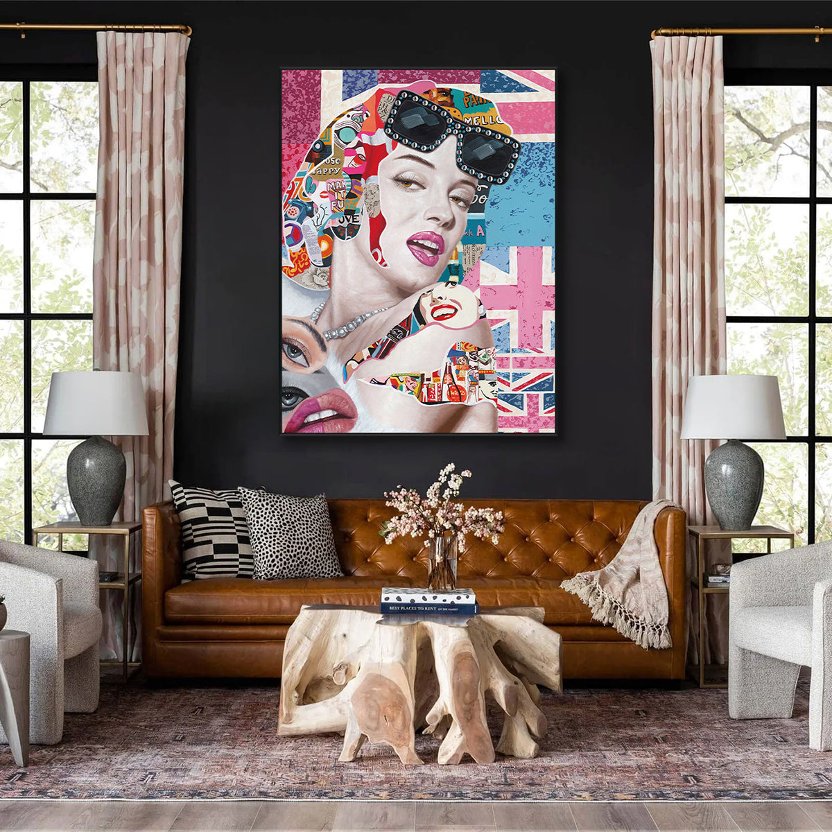 Pop Diva Union Jack Abstract Portrait Painting #I2020
