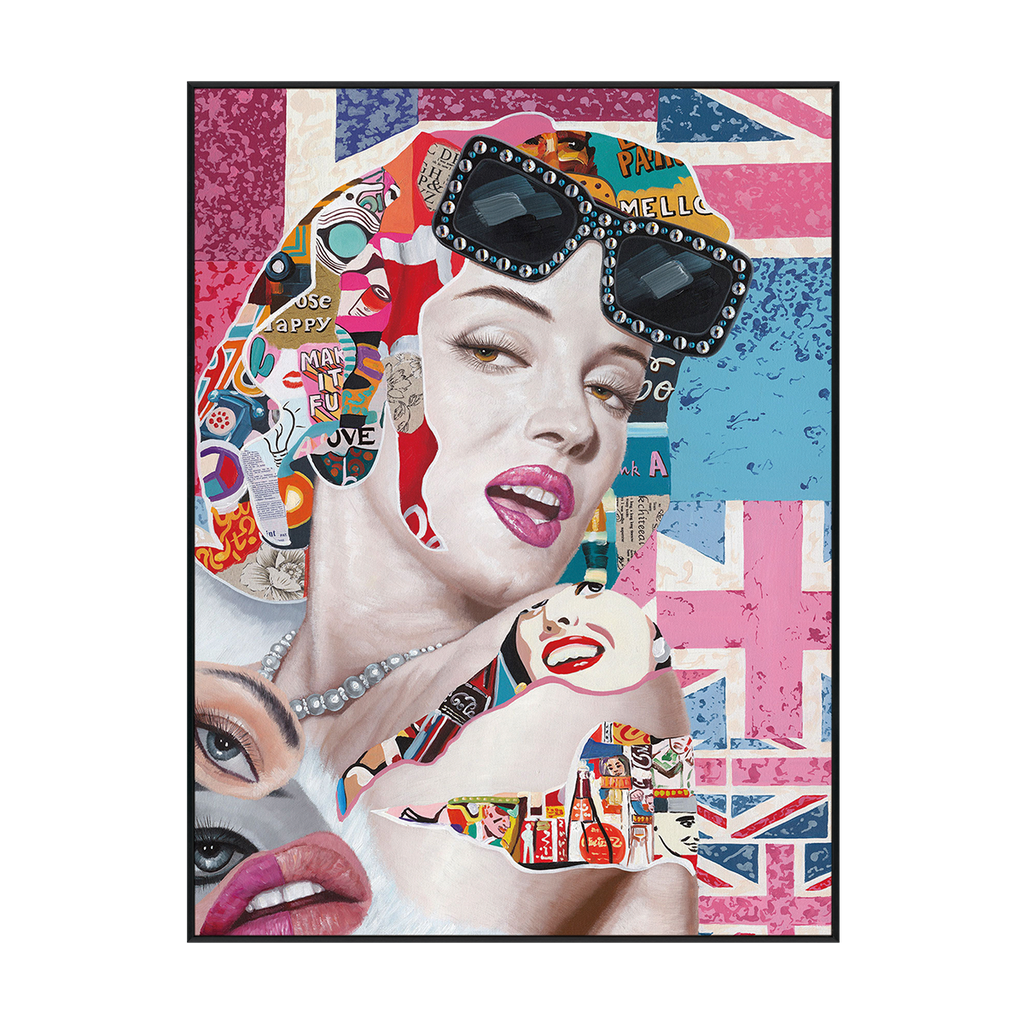 Pop Diva Union Jack Abstract Portrait Painting #I2020