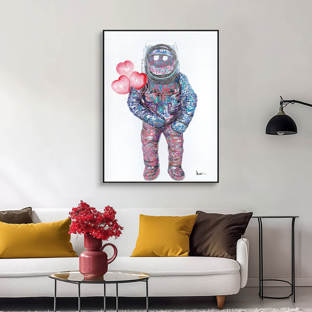 Love Voyager Astronaut Graffiti Painting #I2134