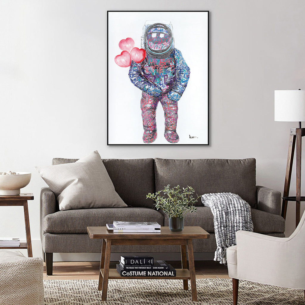 Love Voyager Astronaut Graffiti Painting #I2134