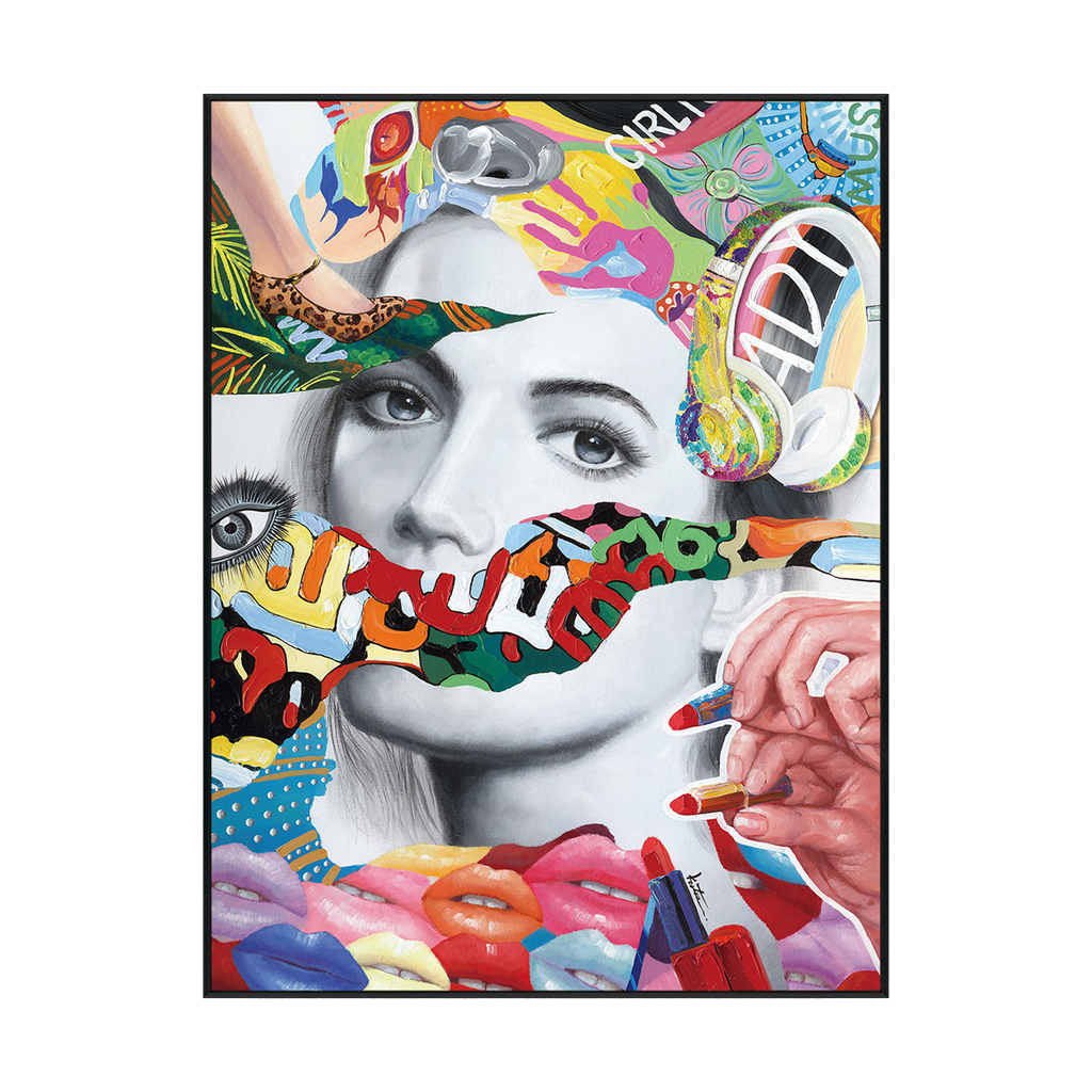 Color Pop Muse Abstract Portrait Painting #I2158