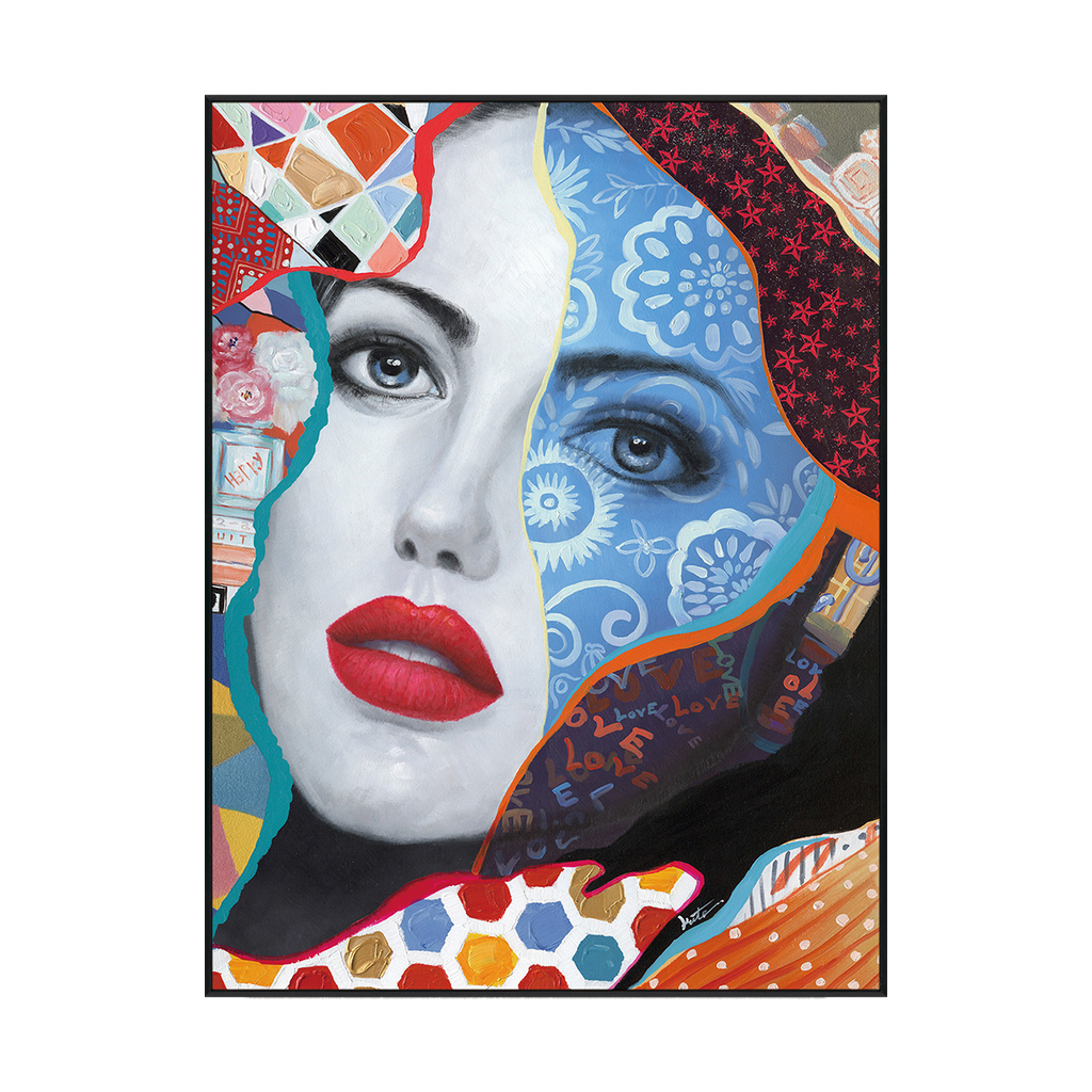 Blue Bloom Abstract Portrait Painting #I2160