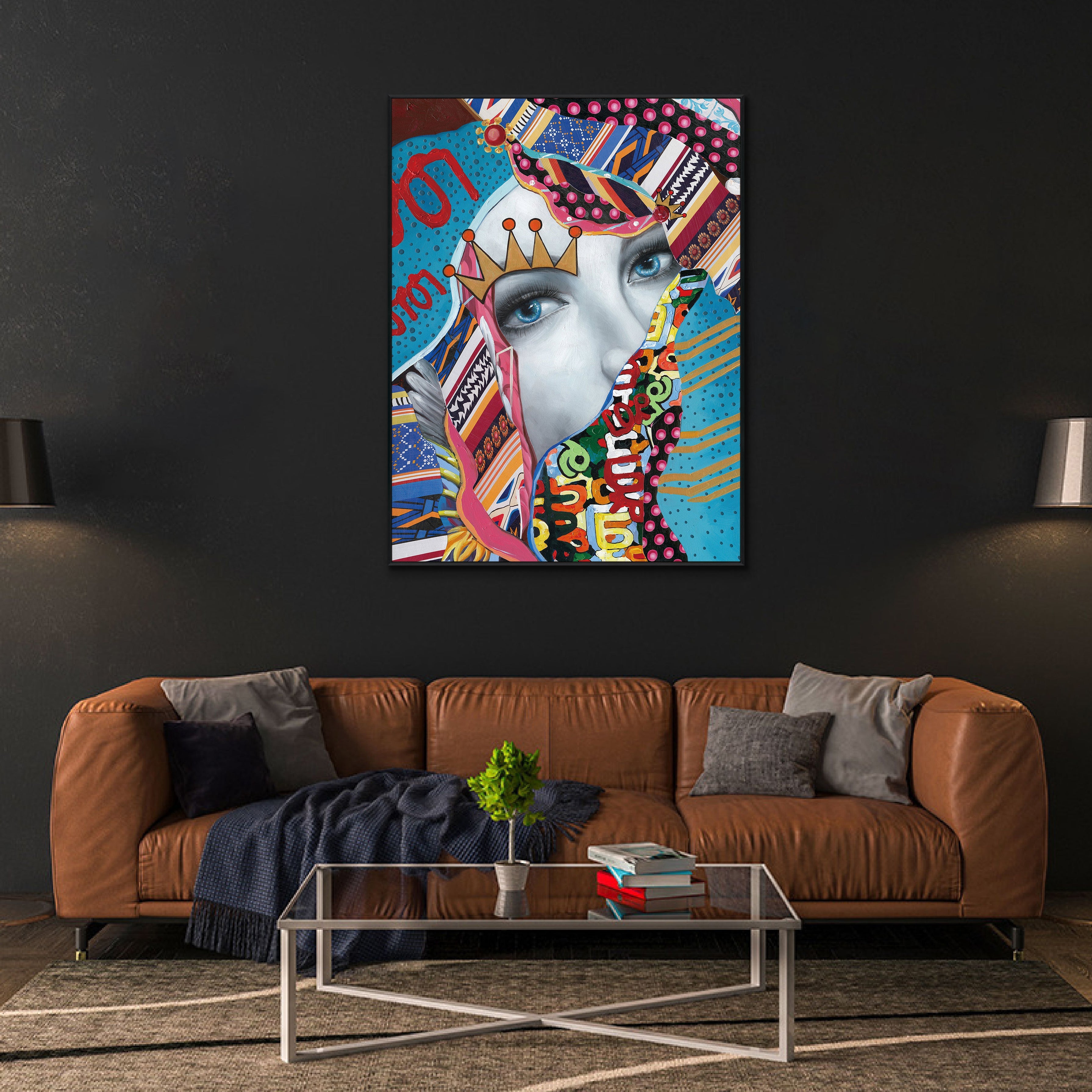 Crowned Muse Pop Art Painting #I2507