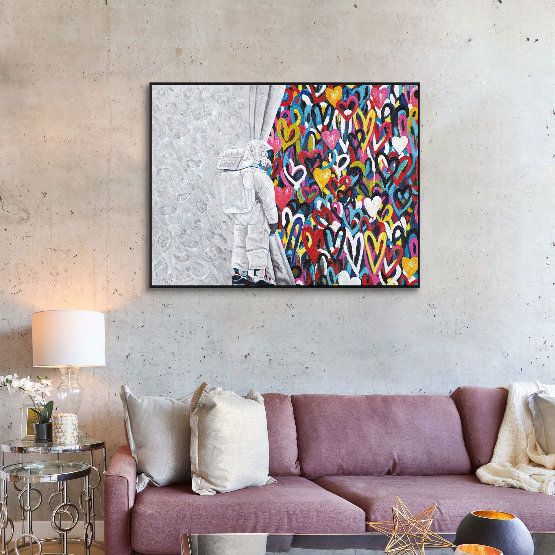 Cosmic Love Astronaut Painting #I2610