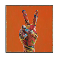 Vibrant Peace Hand Pop Art Painting #I2699