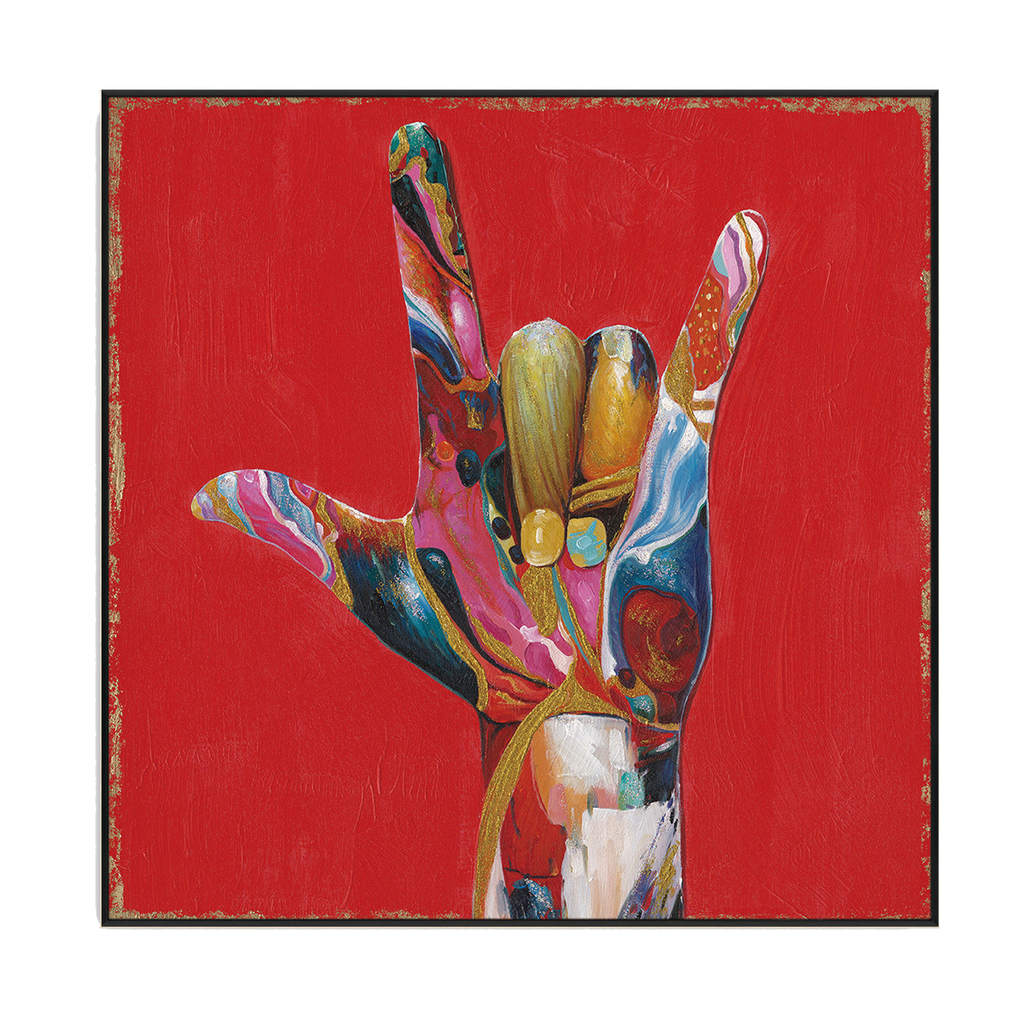 Colorful Love Hand Pop Art Painting #I2700