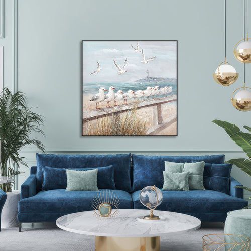 Coastal Harmony Seagull Painting #I3626