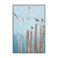 Seagull Haven Coastal Seascape Painting #I3633