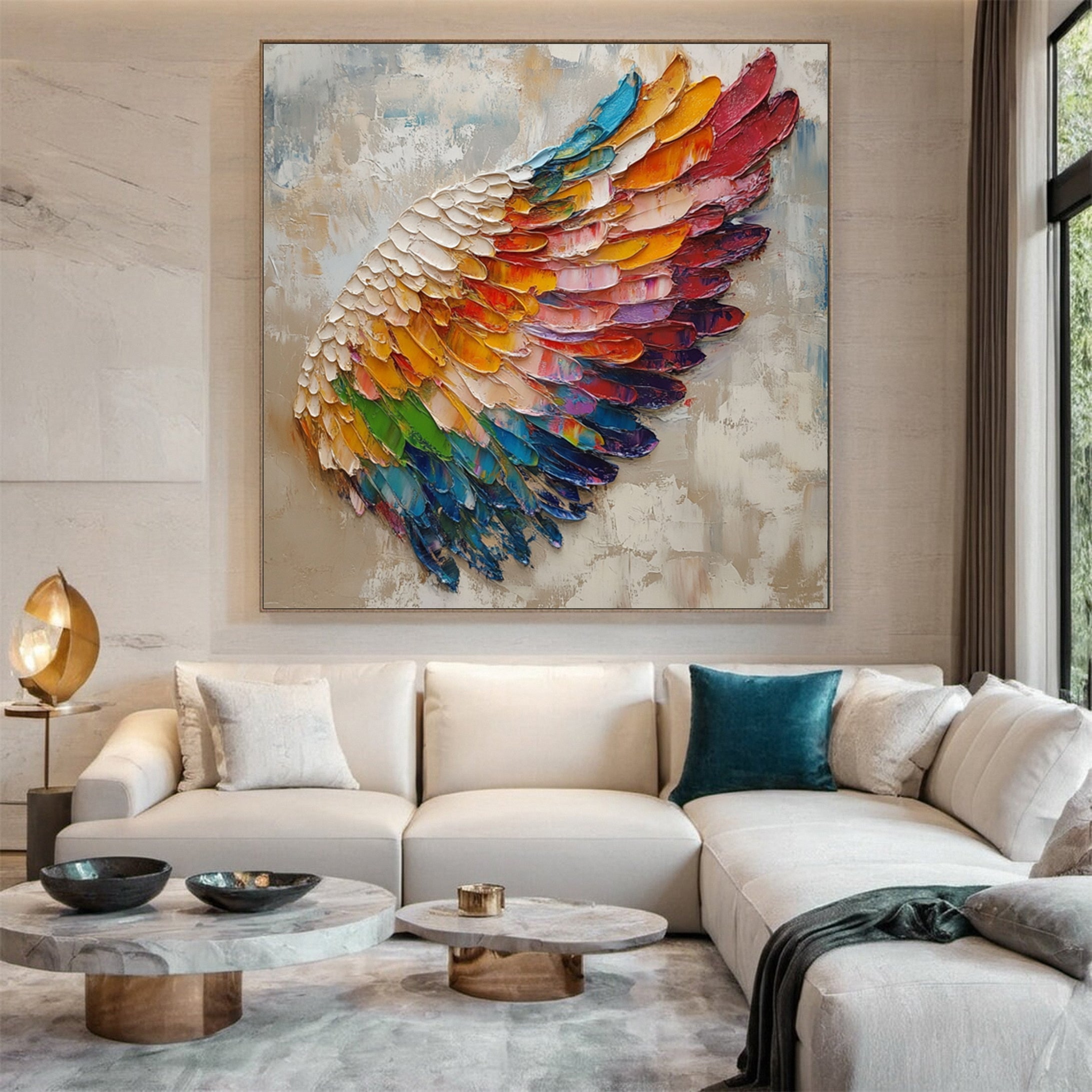 Radiant Wing Colorful Abstract Painting