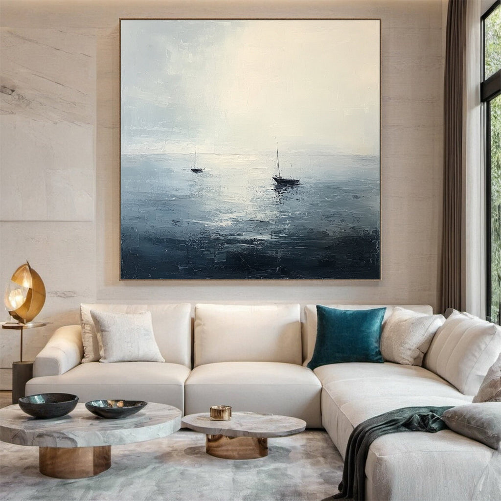 Quiet Horizon Sailboat Painting