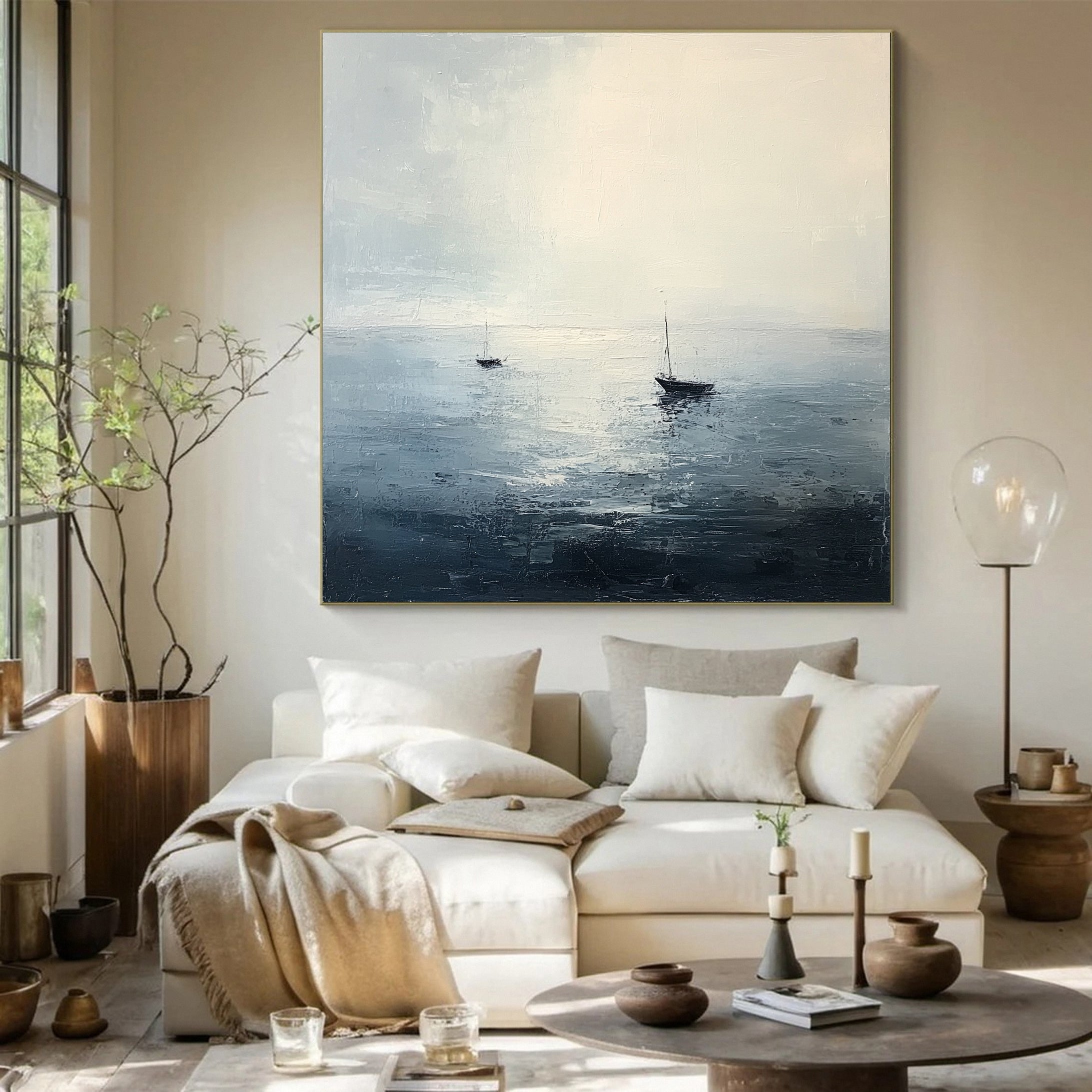 Quiet Horizon Sailboat Painting