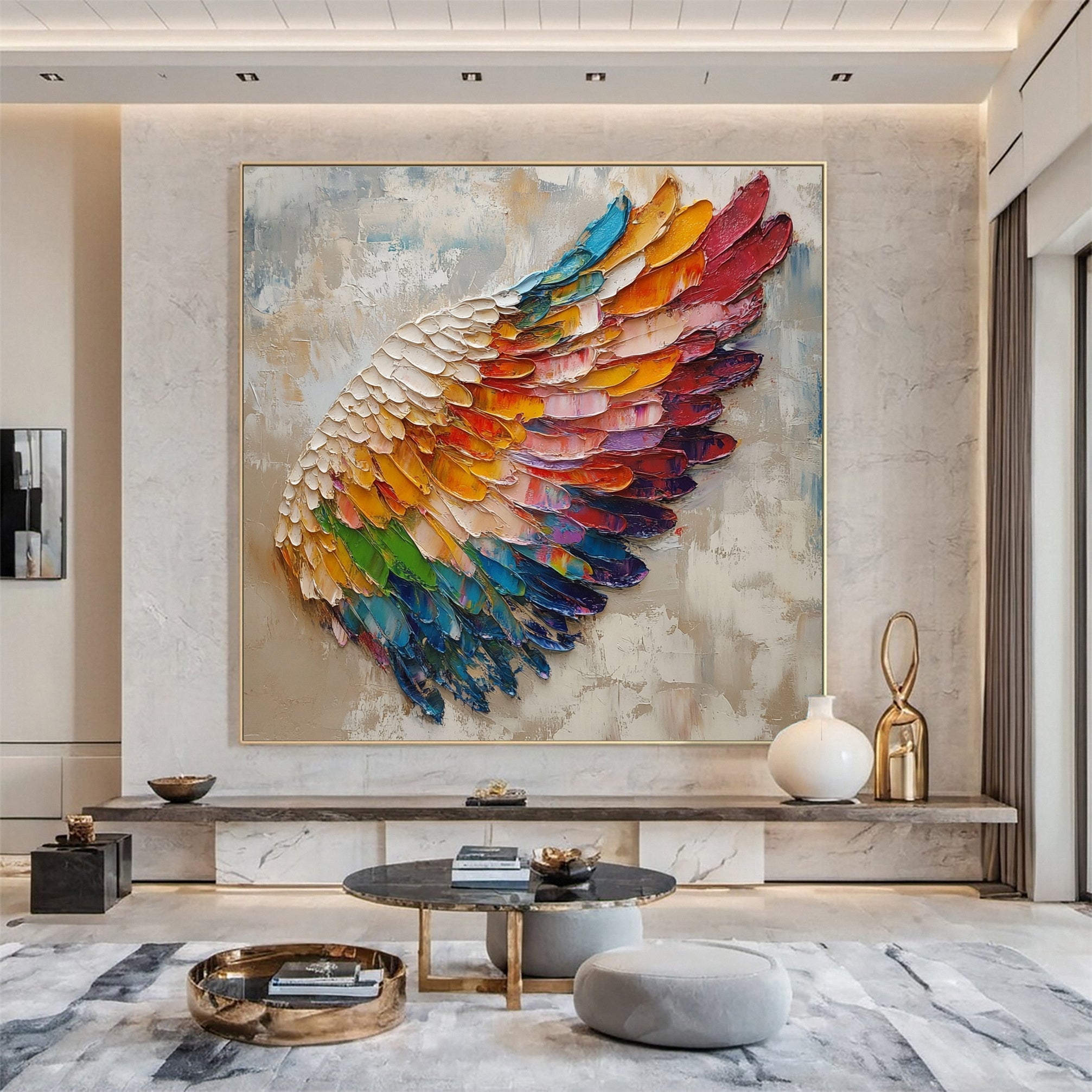 Radiant Wing Colorful Abstract Painting