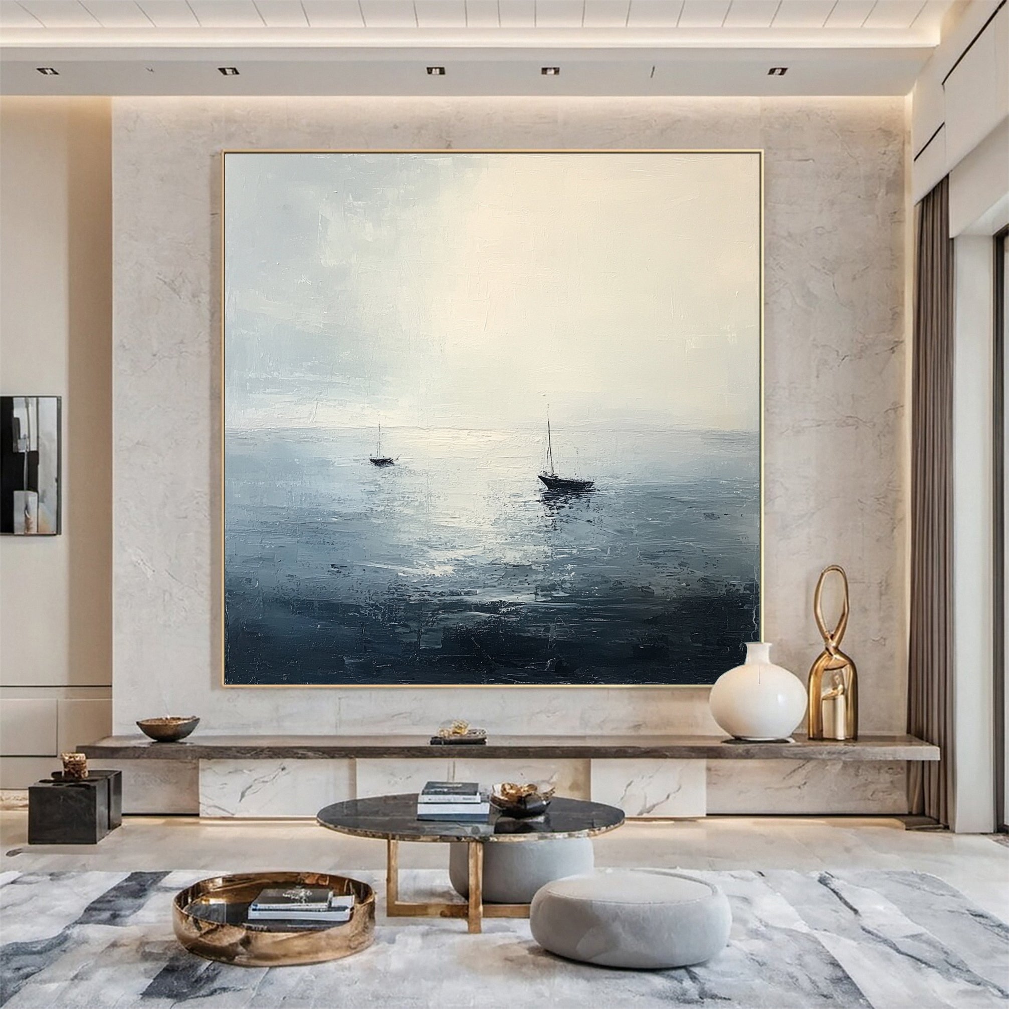 Quiet Horizon Sailboat Painting
