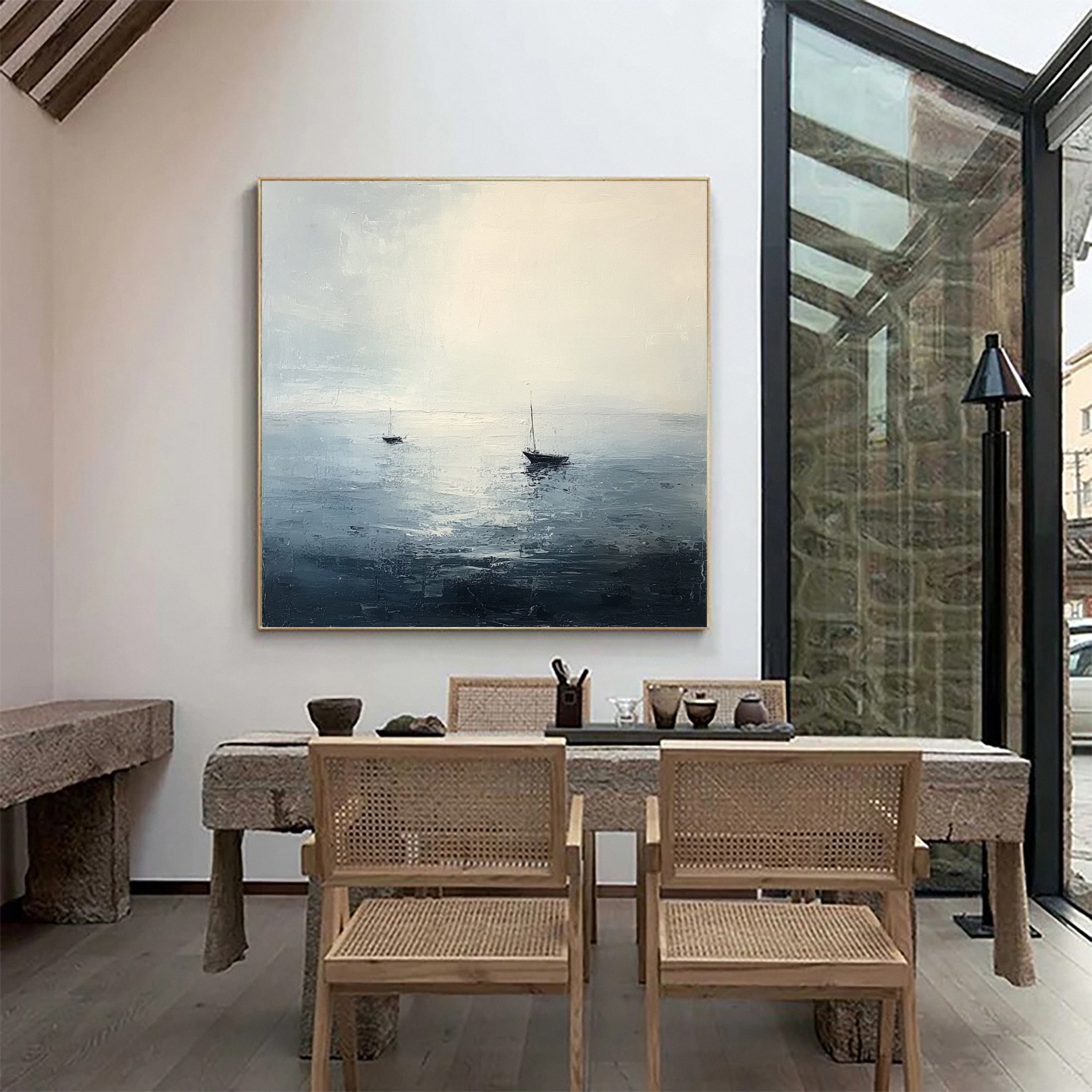 Quiet Horizon Sailboat Painting