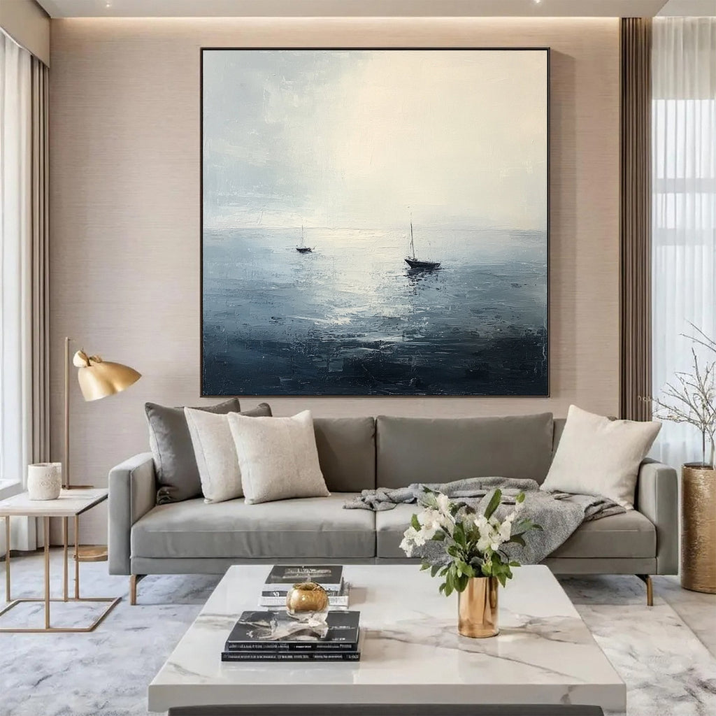 Quiet Horizon Sailboat Painting