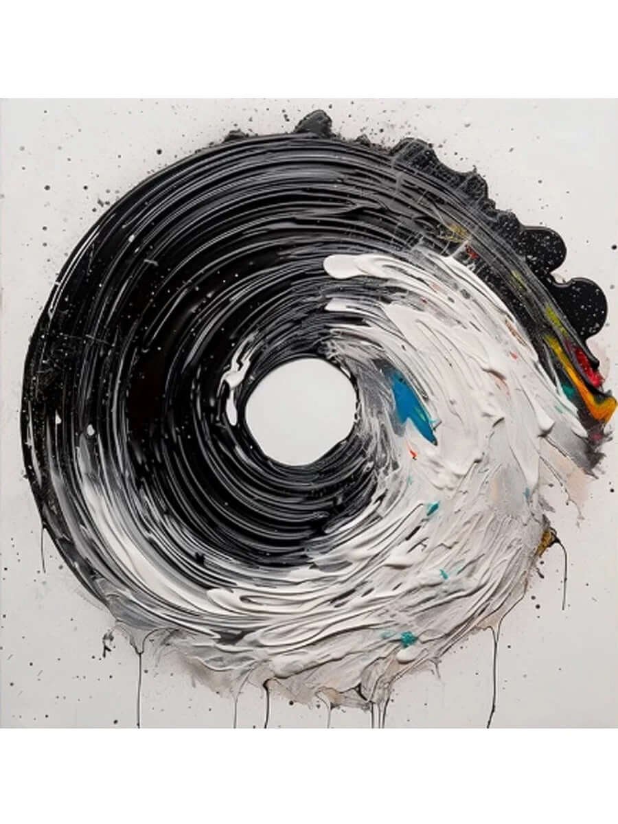 Primal Vortex: A Dynamic Contemporary Abstract Wall Art in Black and White