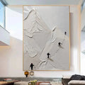 Alpine Ascent: Textured Skiing Art for Modern Office Decor
