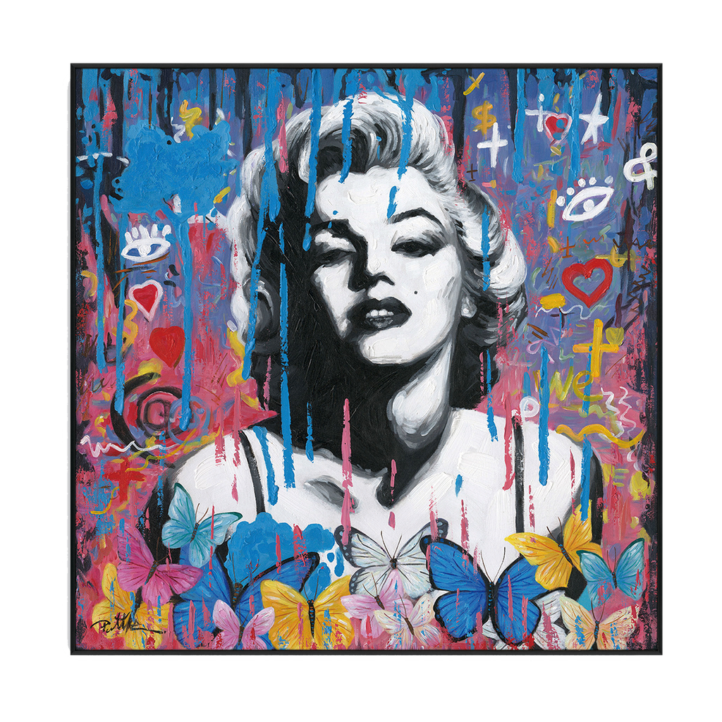 Pop Art Marilyn with Butterflies Painting #J0217