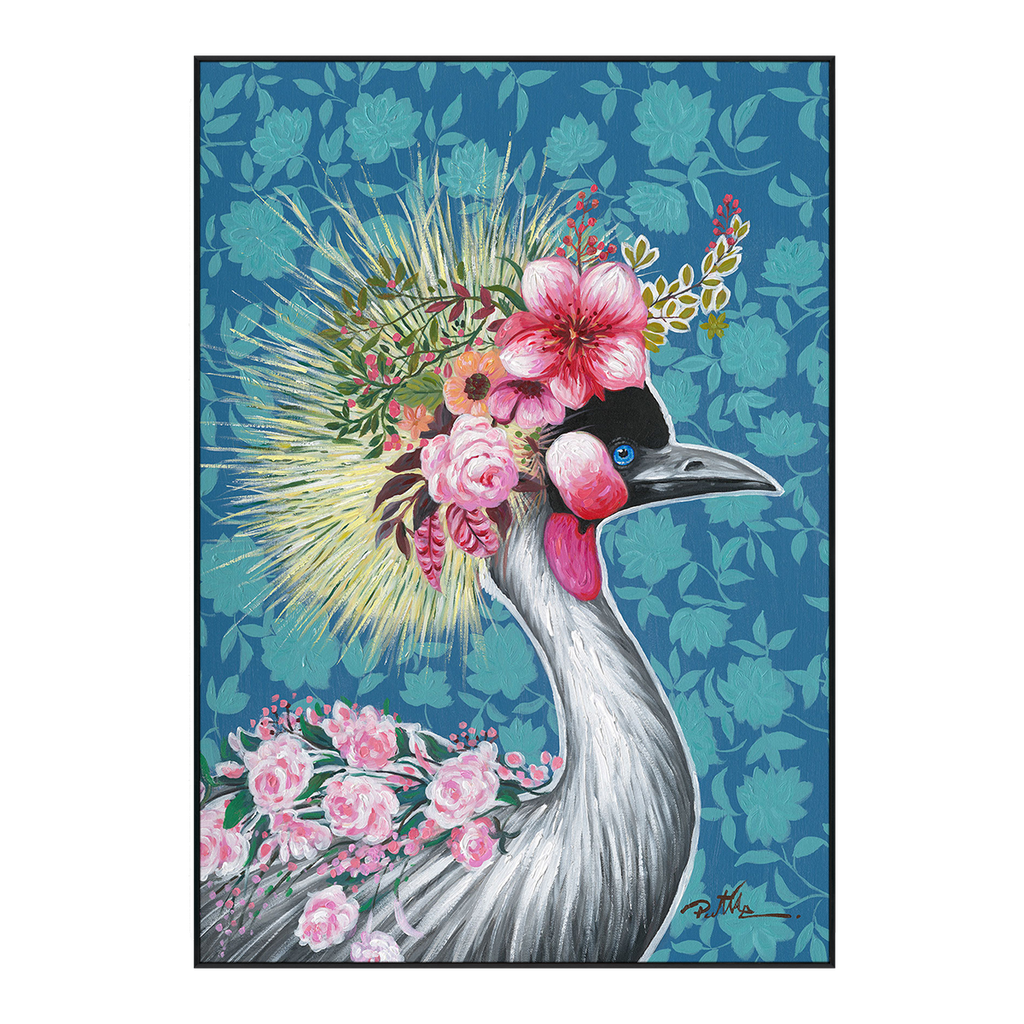 Blossom Crown Crane Painting #J0228