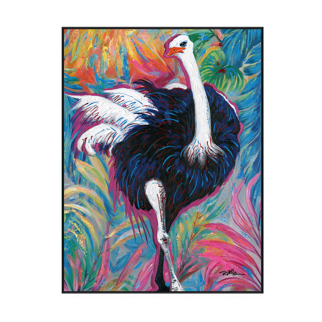 Vibrant Ostrich Abstract Painting #J0239