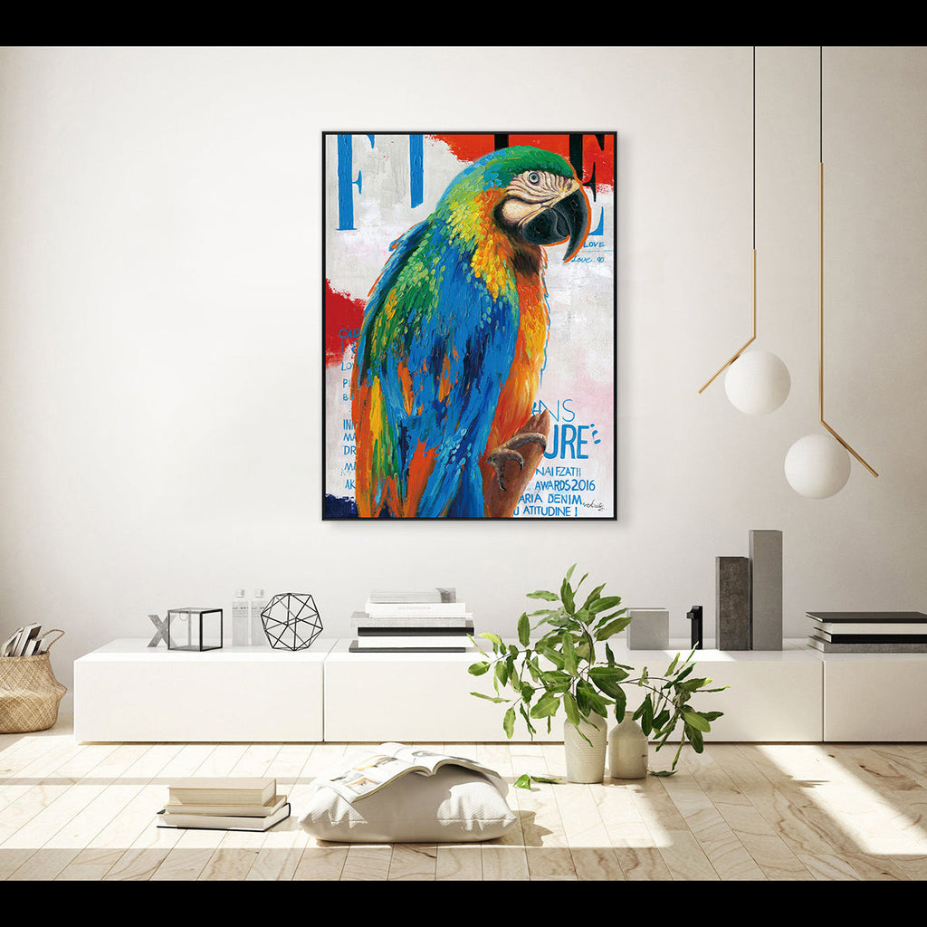 Tropical Majesty Colorful Parrot Painting #J1716