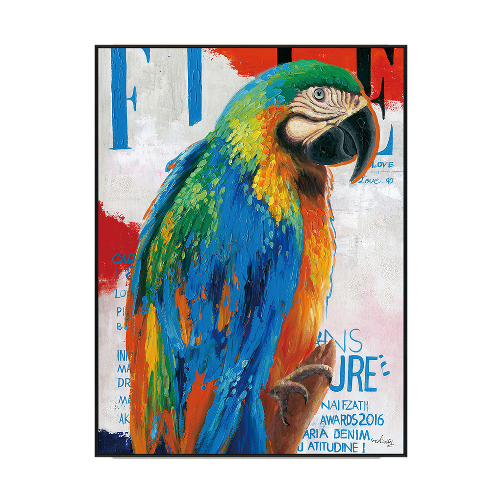 Tropical Majesty Colorful Parrot Painting #J1716