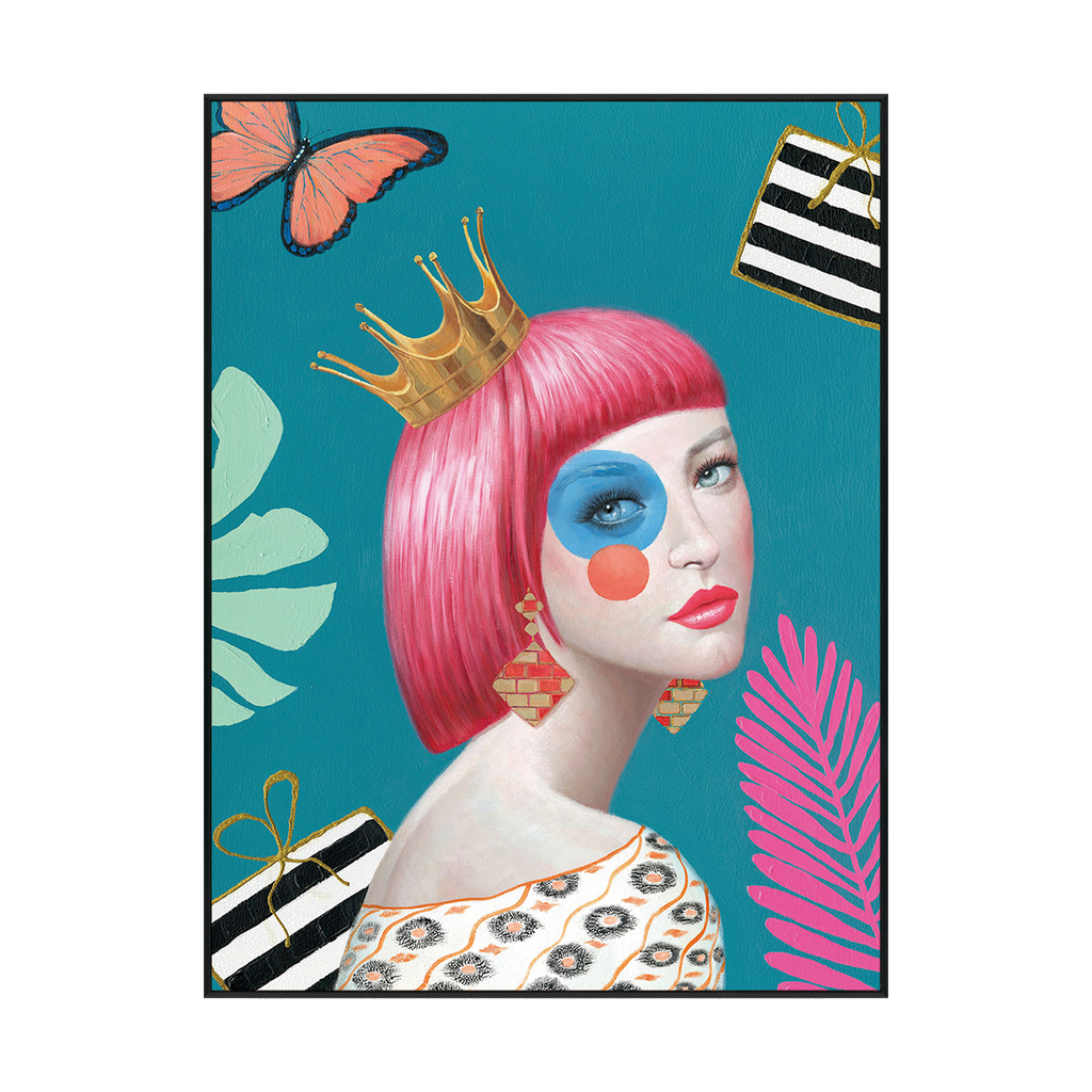 Crowned Muse Modern Pop Portrait Painting #J2021