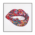 Colorful Heart Lips Painting #J2043
