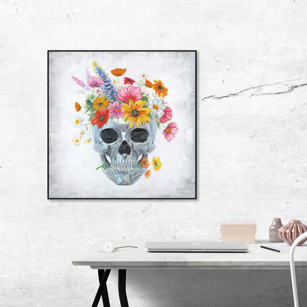 Blooming Skull Flower Painting #J2170