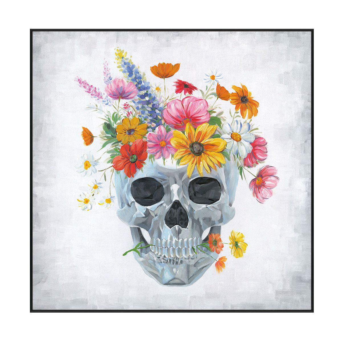 Blooming Skull Flower Painting #J2170